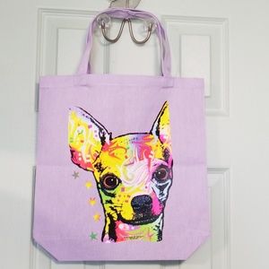 Bright Neon Colors Chihuahua Canvas Tote Bag New